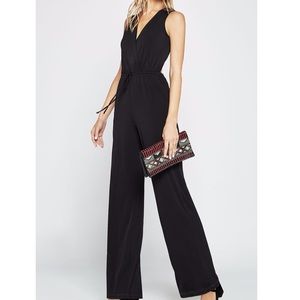 BCBGeneration Black Surplice Jumpsuit